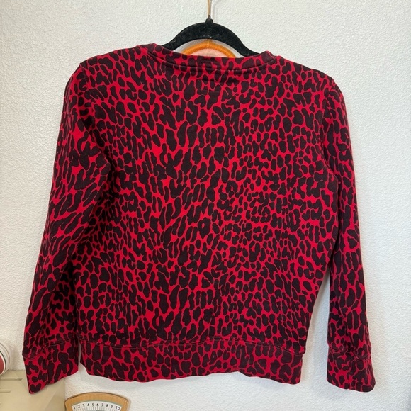 MOTHER Sweatshirt Red/Black Koozie in Radioactive Paws 3/4 Pullover Size: Small - Picture 4 of 7